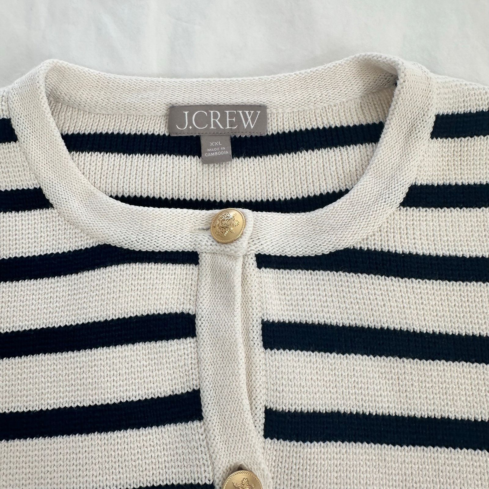 J.Crew J.Crew Relaxed Emilie Lady Jacket In Stripe 100% Cotton XXL Size XXL / US 16-18 / IT 52-54 - 9 Thumbnail