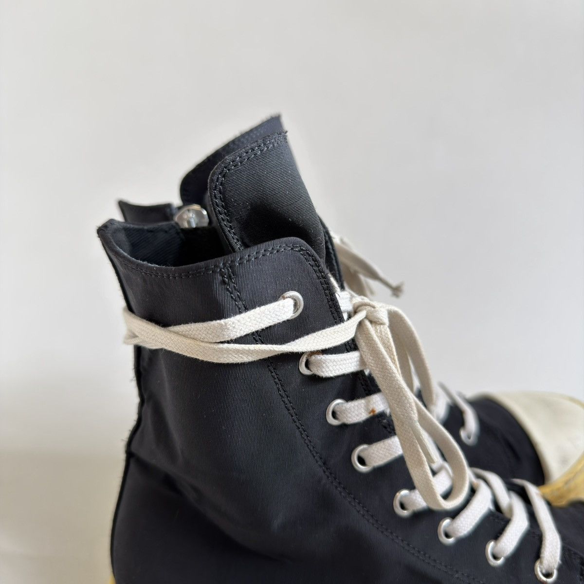 Rick Owens Drkshdw Yellow Sole Black Nylon Ramones Sneakers Size US 8 / EU 41 - 4 Thumbnail