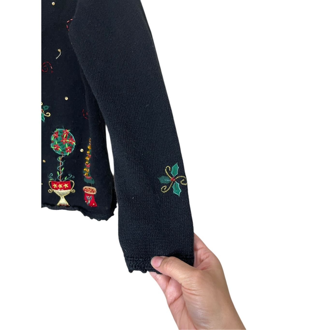 Other Vintage Heirloom Collectibles Christmas Sweater Black Embell Size S / US 4 / IT 40 - 5 Thumbnail