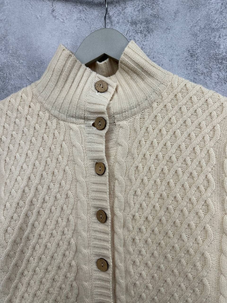 Carraig Donn Carraig Donn Aran Wool Lined Cardig Made in Ireland Cream S Size S / US 4 / IT 40 - 4 Thumbnail