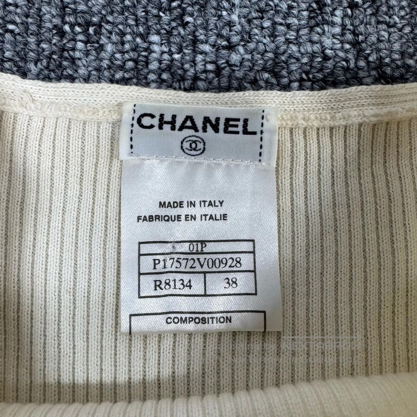 Chanel Chanel Horizontal stripes, metal logo, vertical perforated Size M / US 6-8 / IT 42-44 - 5 Thumbnail