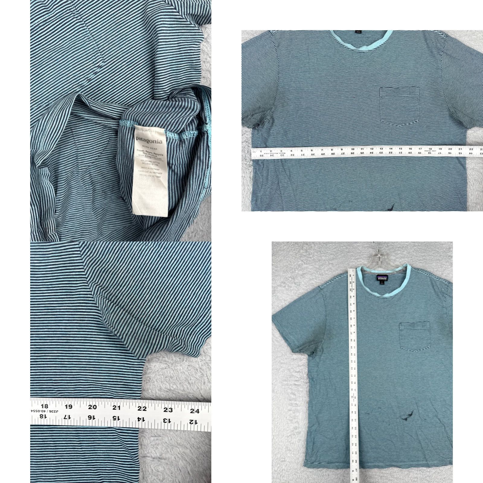 Patagonia Patagonia Shirt Men L Blue Stripe Cotton Pocket Crew Neck Size US L / EU 52-54 / 3 - 8 Thumbnail