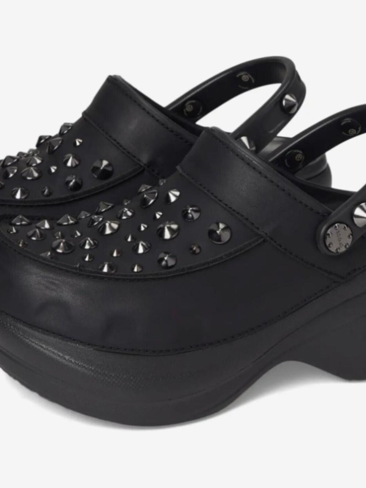 Crocs Crocs Classic Bae Clogs w Silver Spikes | Black Size US 5 / IT 35 - 1 Thumbnail