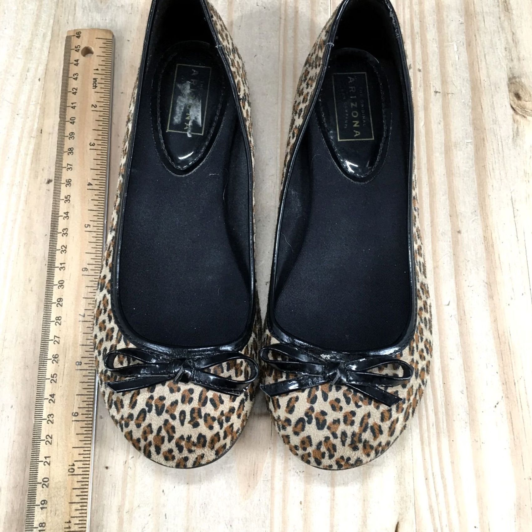 Vintage Arizona Jean Co Shoes Womens 7 M Animal Print Slip On Ballet Flats Brown Fabric Shoes Size 28" / US 6 / IT 42 - 6 Thumbnail
