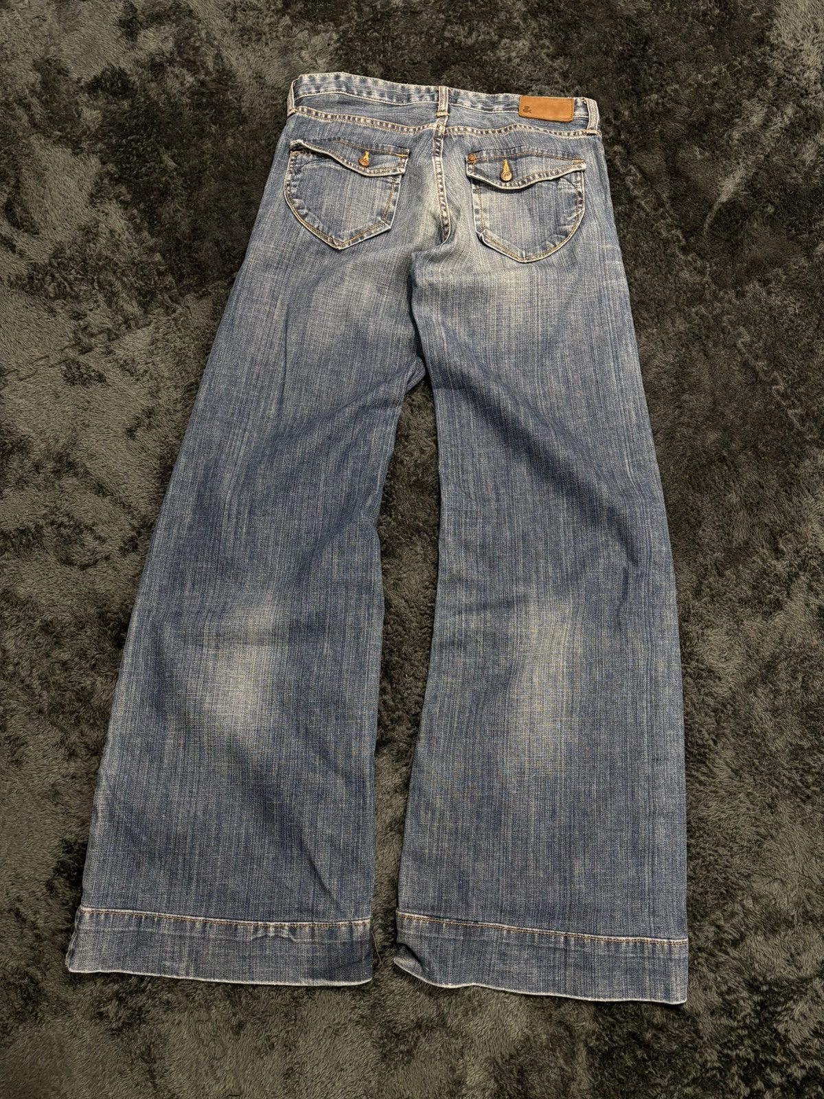 Miss Sixty Vintage Faded Y2K Wide Flared Fit Jeans Miss Sixty Style Size 28" / US 6 / IT 42 - 6 Thumbnail