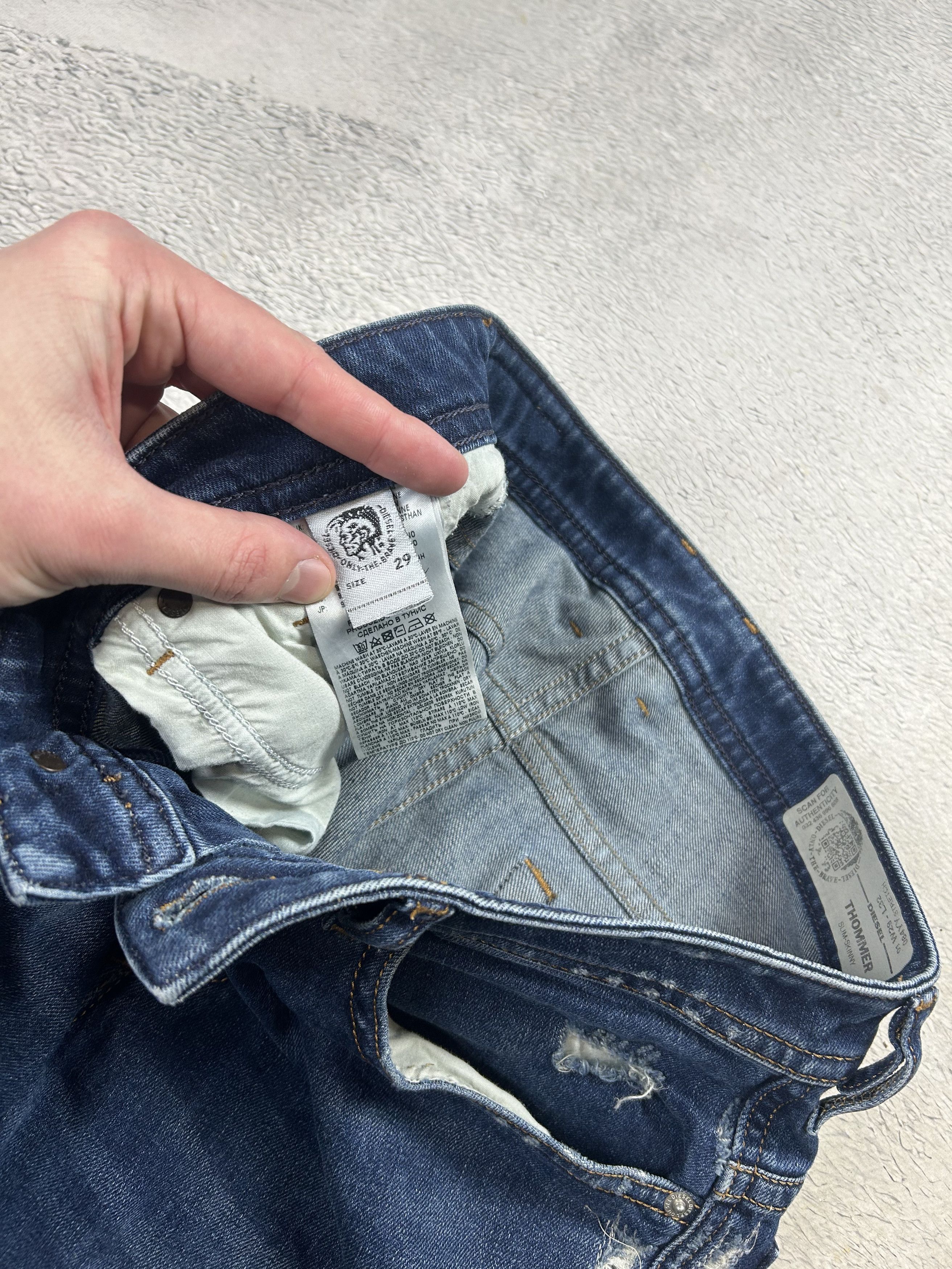Diesel × Vintage Diesel Thommer Jeans Stretch Slim Skinny Distressed 084YY Size US 29 - 6 Thumbnail