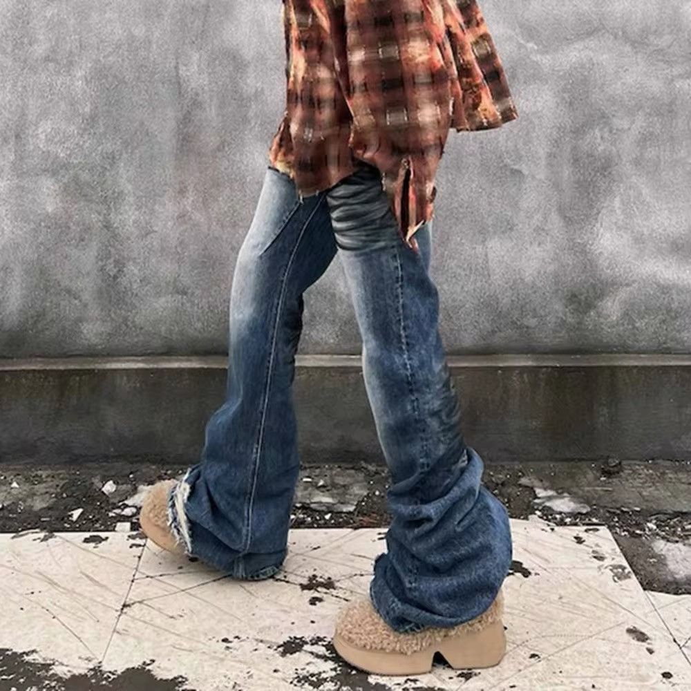 Blue Distressed Boot Cut Jean