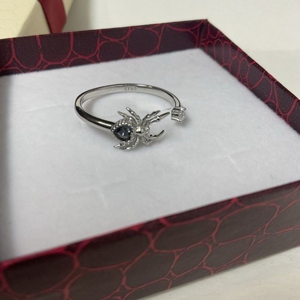 The Unbranded Brand NWT Halloween Ring 925 Sterling SilverSpider Adjustable Ring Size ONE SIZE - 6 Thumbnail