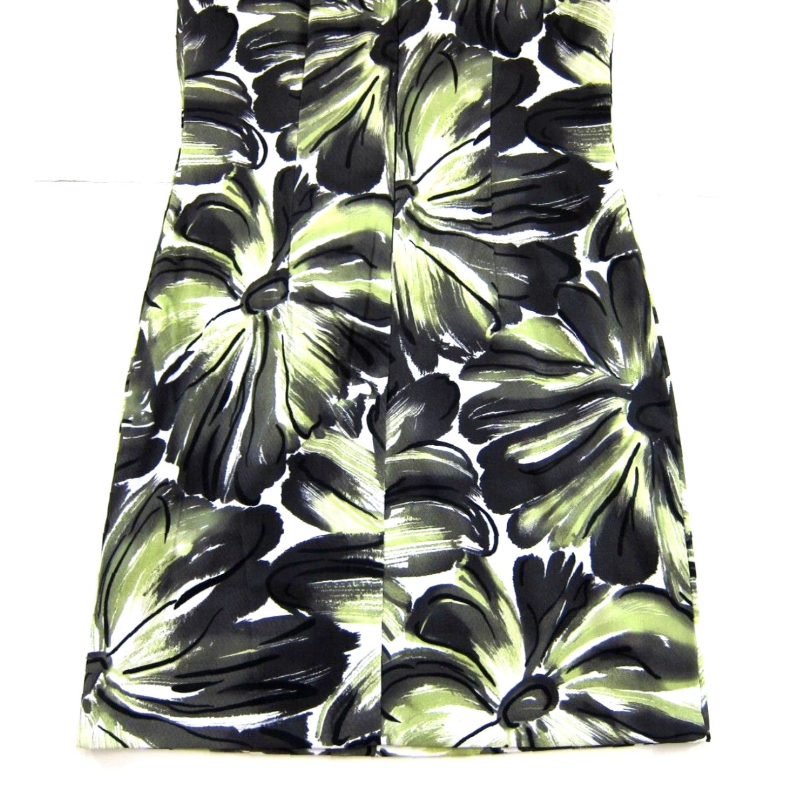 Vintage Connected Green Grey White Floral Stretch Sleeveless Sheath Shift Tank Dress 12 Size XL / US 12-14 / IT 48-50 - 6 Thumbnail