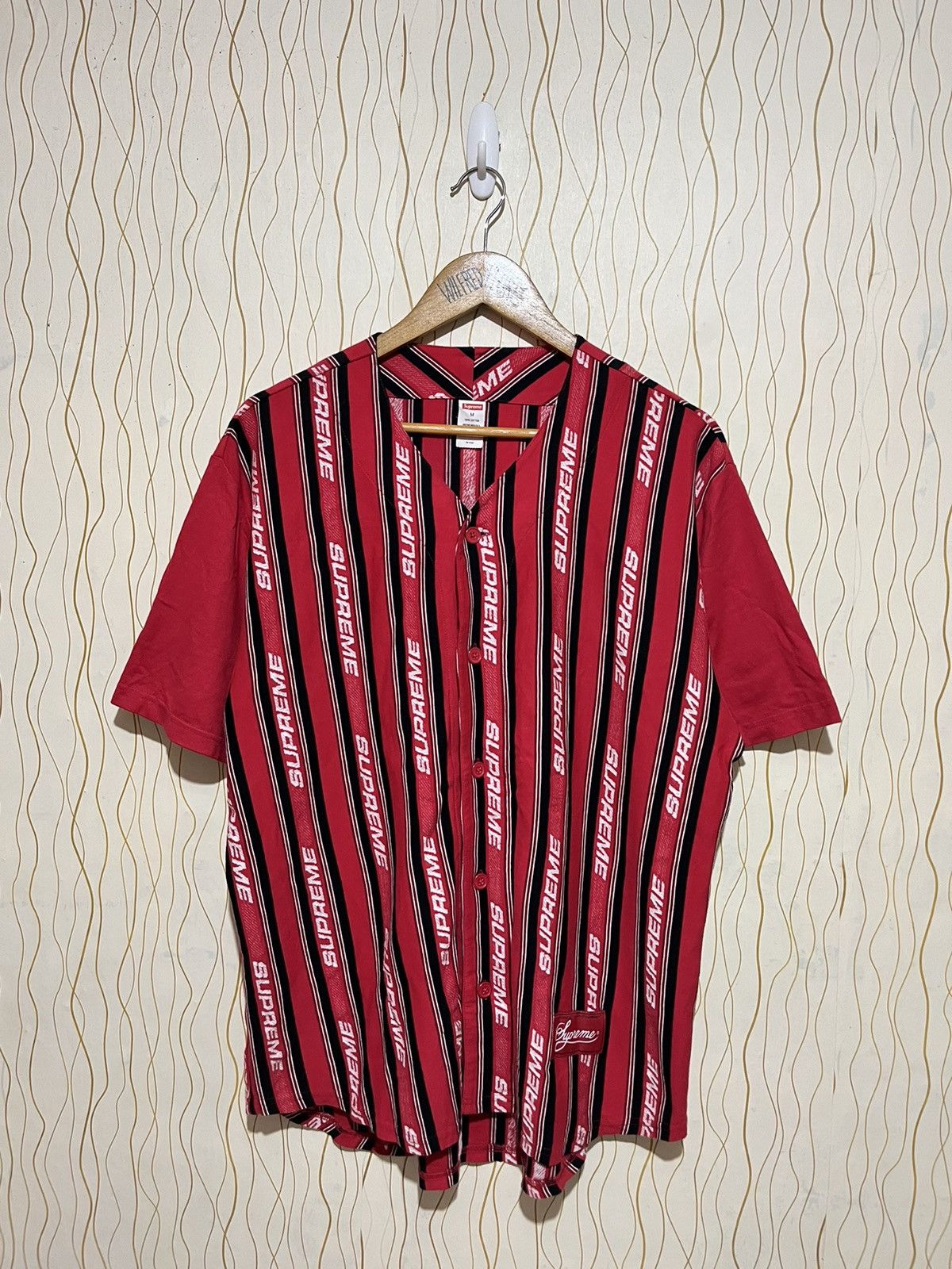 Supreme Jacquard Logo Baseball Jersey | Grailed
