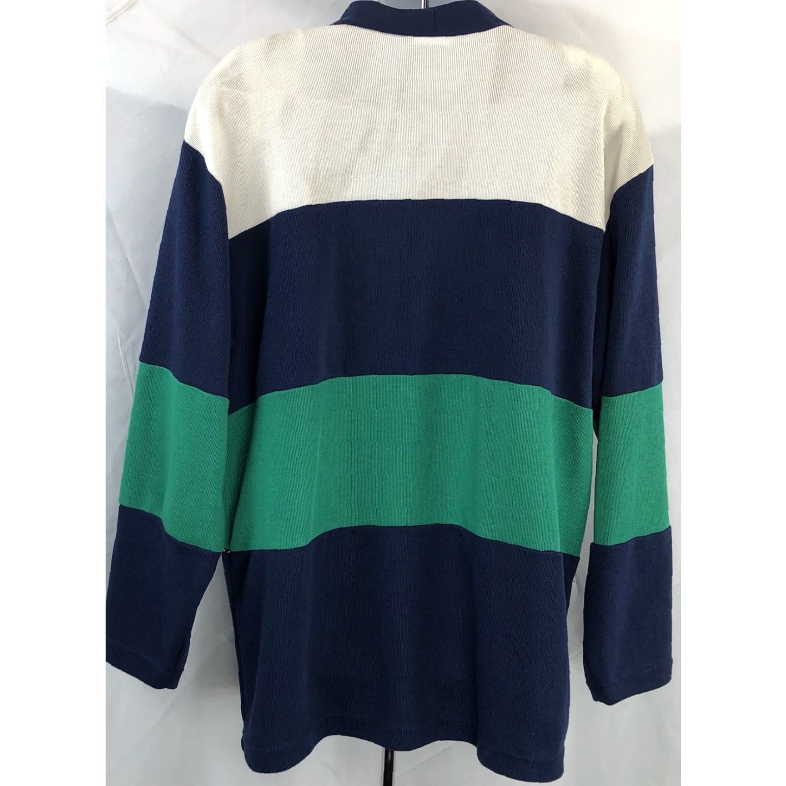 Vintage Koret Knit Cardigan Sweater Jacket L Navy Trafalgar Square Pockets Preppy Size L / US 10 / IT 46 - 3 Thumbnail