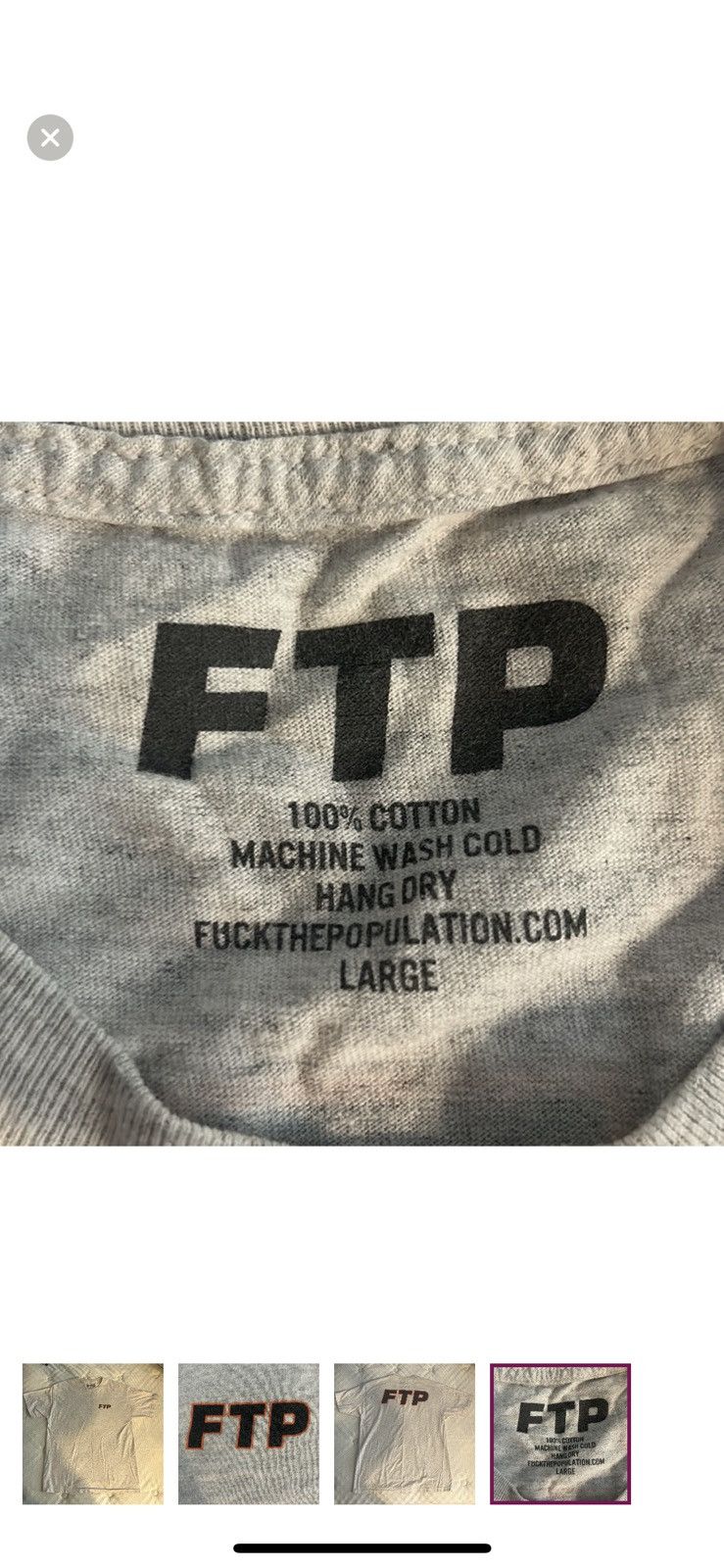 Fuck The Population FTP Heather Grey Black/Orange Logo Size US L / EU 52-54 / 3 - 4 Thumbnail