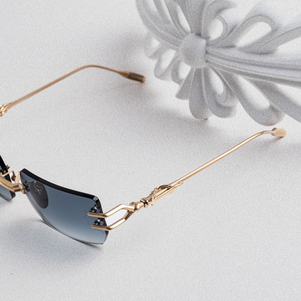 Chrome Hearts CHROME HEARTS LORDIE MATTE GOLD PLATED SUNGLASSES Size ONE SIZE - 3 Thumbnail