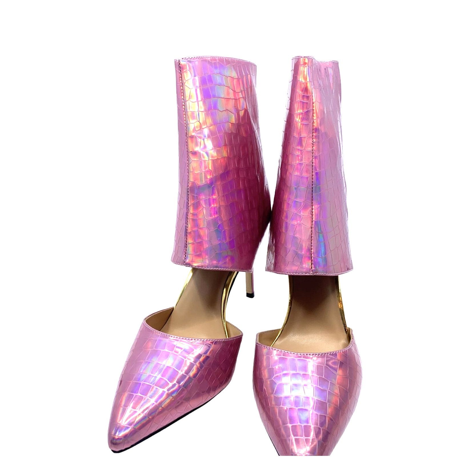 Other Women's Size 12M Show-Stopping Pink Snake-Print Ankle Boot Size US 12 / IT 42 - 3 Thumbnail