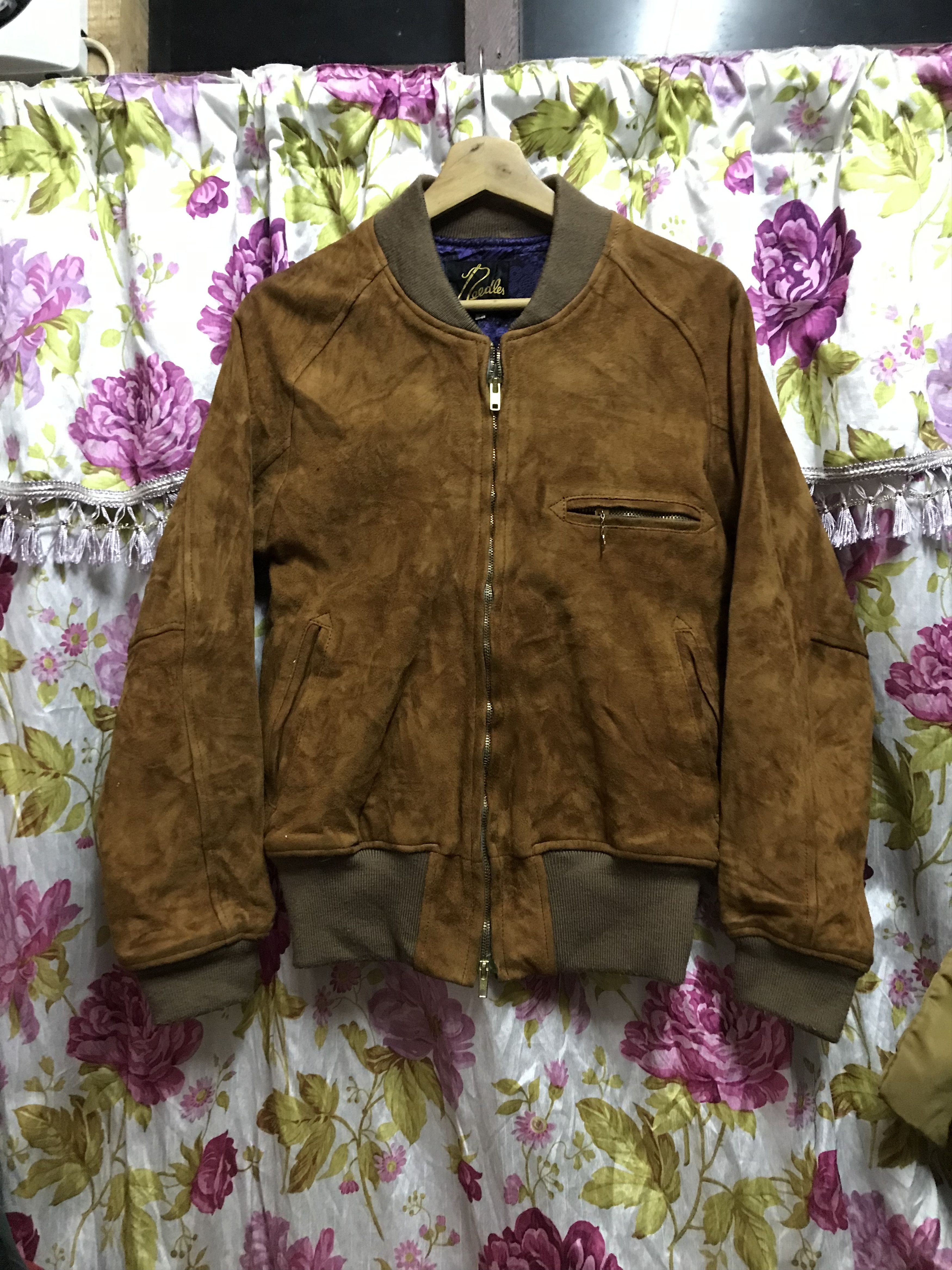 Needles Grail🔥Vintage 80s Needles Suede Leather Jacket Size US S / EU 44-46 / 1 - 1 Thumbnail