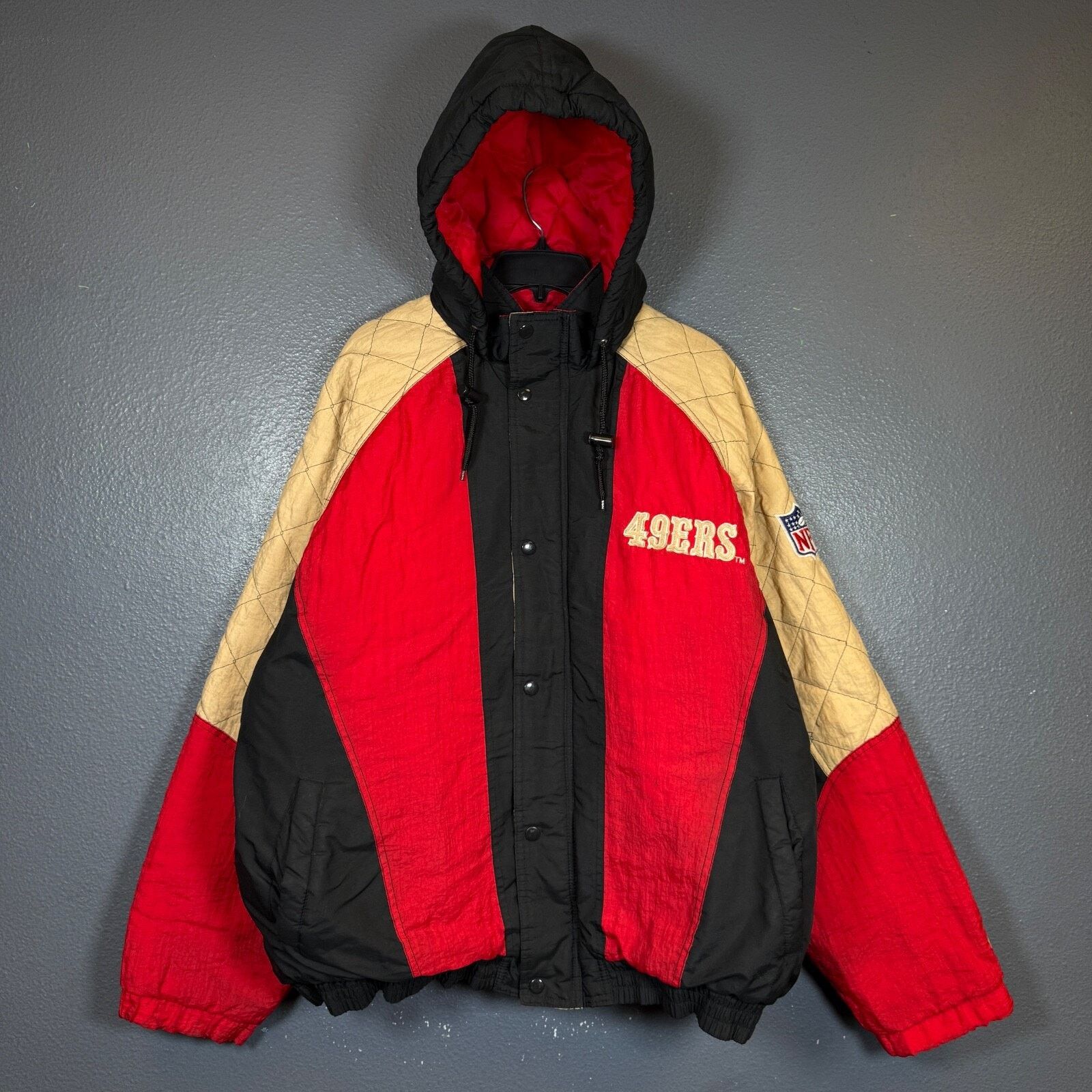 Starter Srarter XL black down jacket 49ERS NFL San Francisco Vintage Size US XL / EU 56 / 4 - 8 Thumbnail