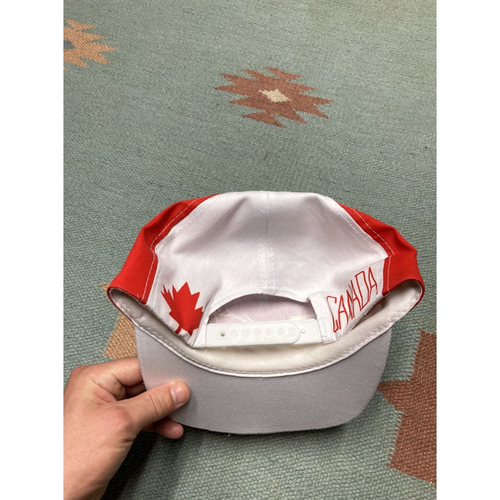 Vintage VINTAGE AJM Snapback Hat Big Logo Maple Leaf Canada Olympics 80s Red Adjustable Men Size ONE SIZE - 4 Thumbnail