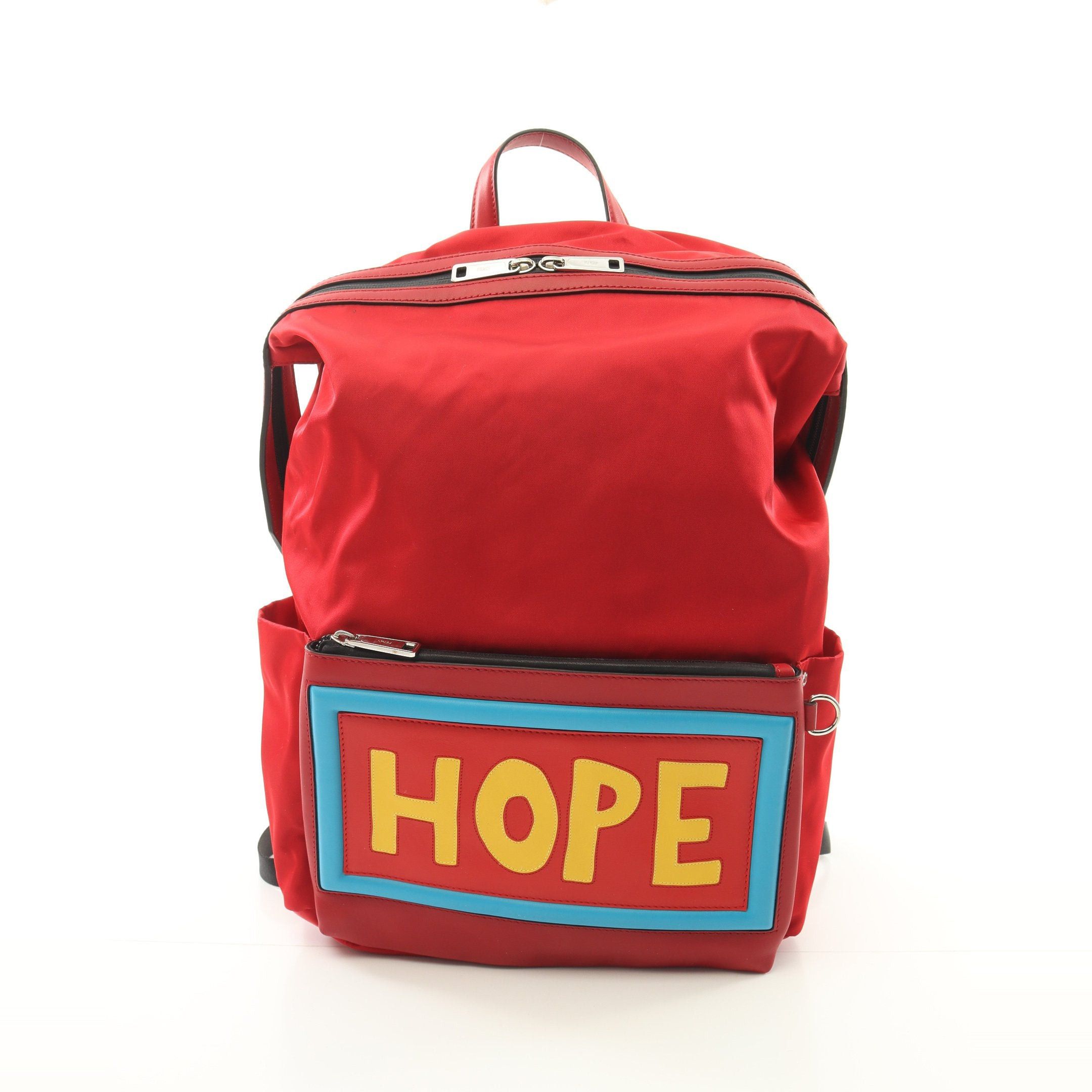 Fendi Fendi Vocabulary Hope Backpack Rucksack Nylon Leather Red Multicolor Size ONE SIZE - 1 Thumbnail