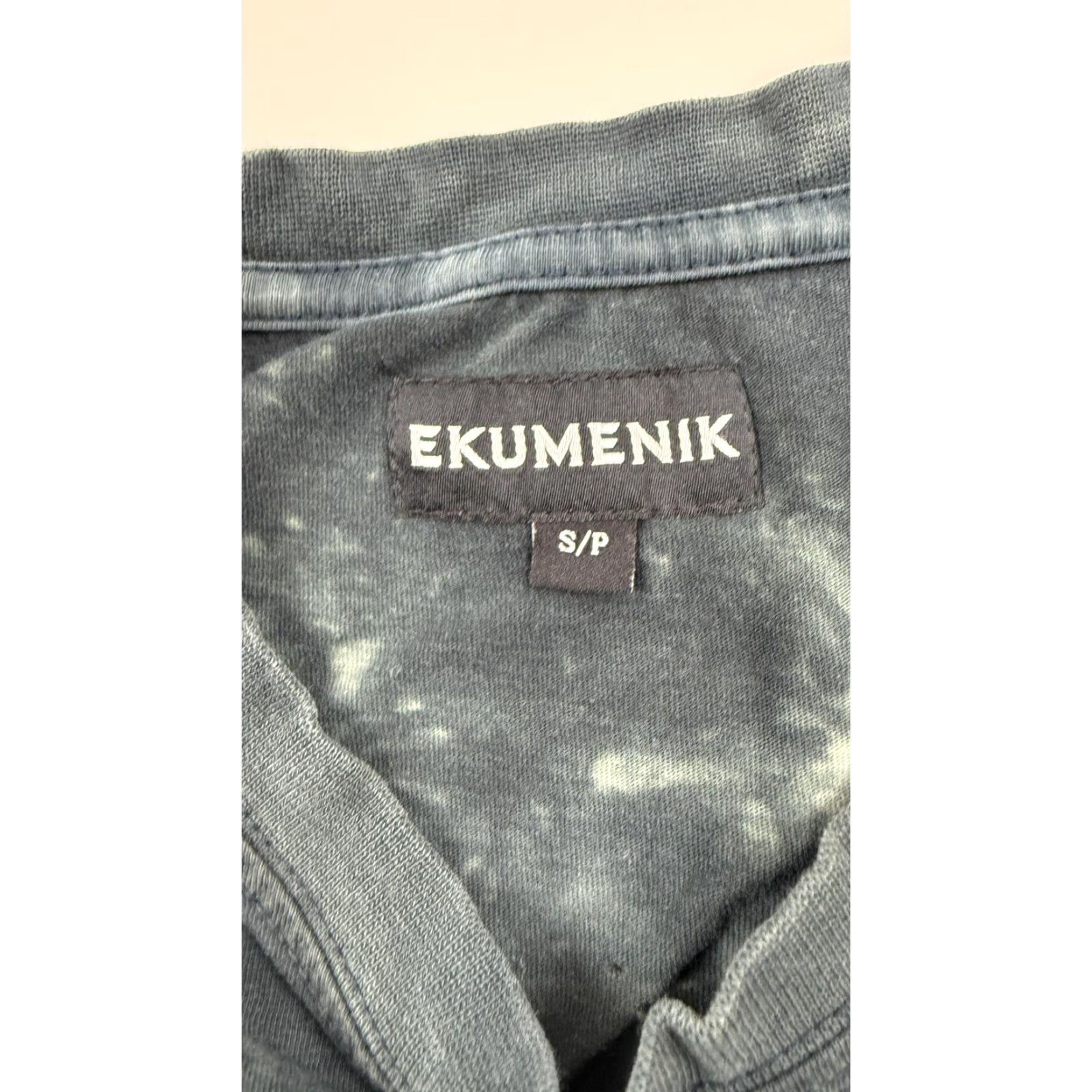 Vintage Ekumenik Shirt Mens Small Black Gray Tie Dye Short Sleeve Crewneck Tee Distressed Casual Streetwear Graphic Patch Size US S / EU 44-46 / 1 - 3 Thumbnail