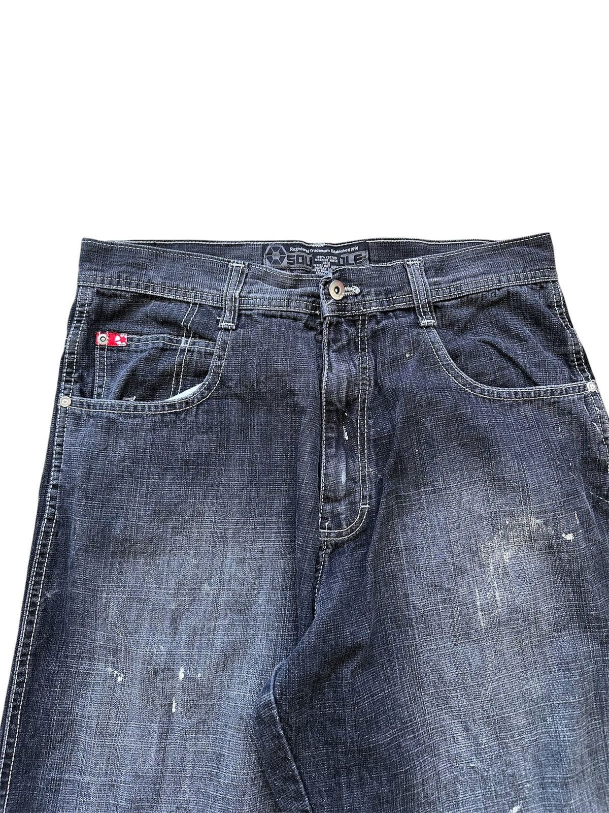 Southpole Distressed Southpole Red Tab Washed Jnco Goa Lgb Y2K Style Size US 33 - 2 Thumbnail