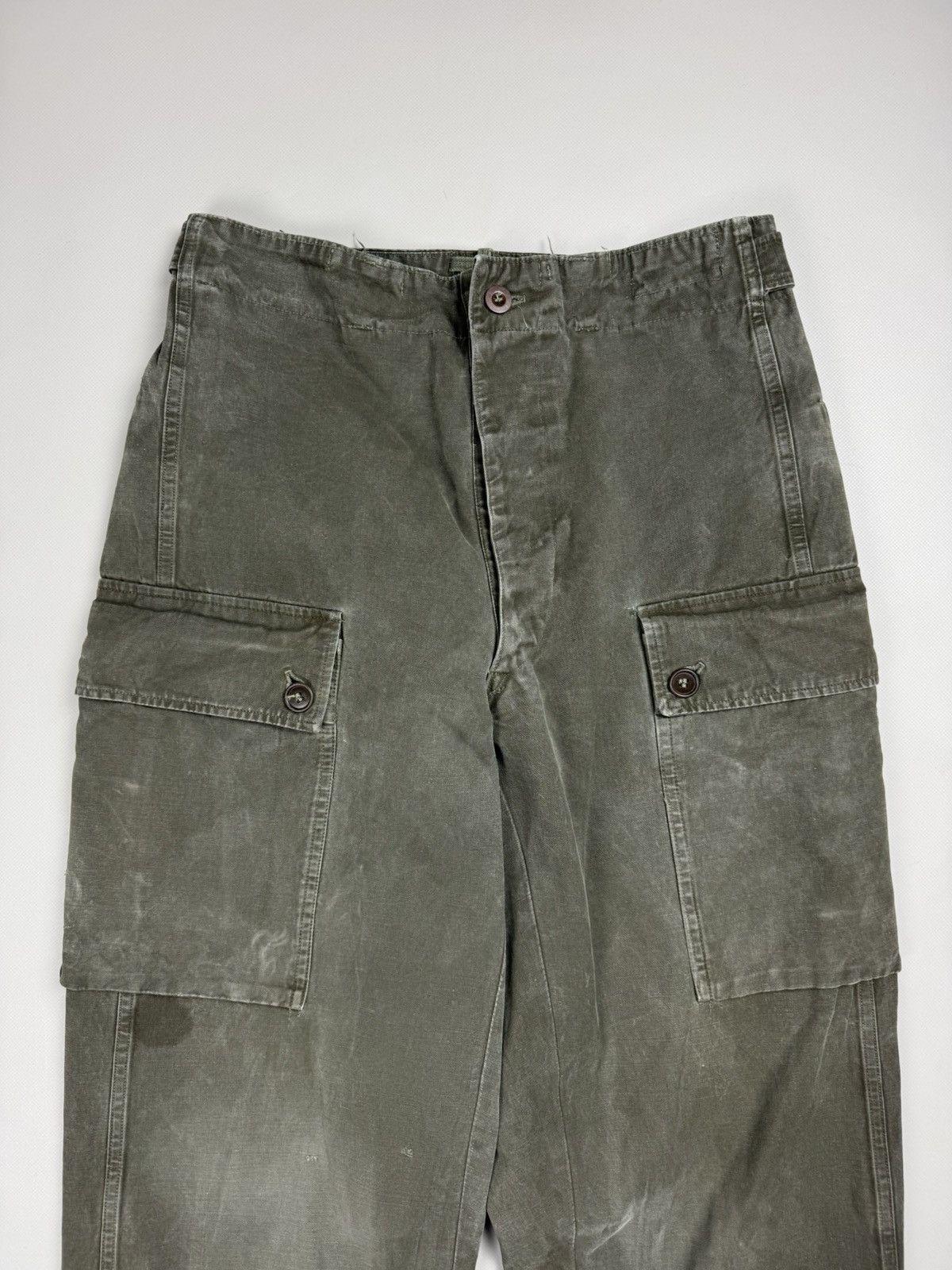 Vintage 950s Belgian Army A.M. Seynaeve Cargo Trousers Pants Size US 30 / EU 46 - 5 Thumbnail