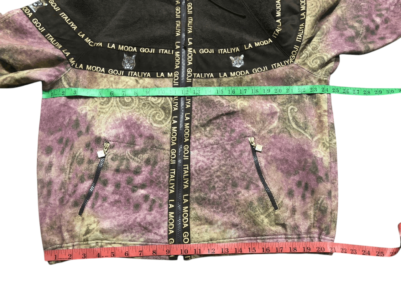 Japanese Brand Vintage La Moda Goji Full print Fleece Zipper Jacket Size L / US 10 / IT 46 - 12 Thumbnail