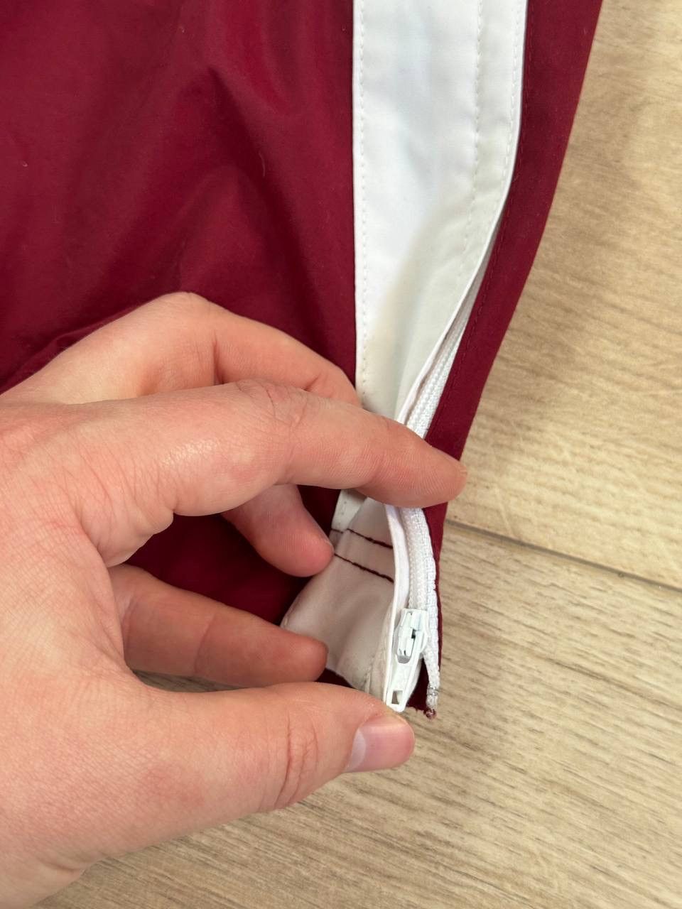 Nike Vintage Nike Track Pants Burgundy Marron White Side Stripe Size US 36 / EU 52 - 2 Thumbnail