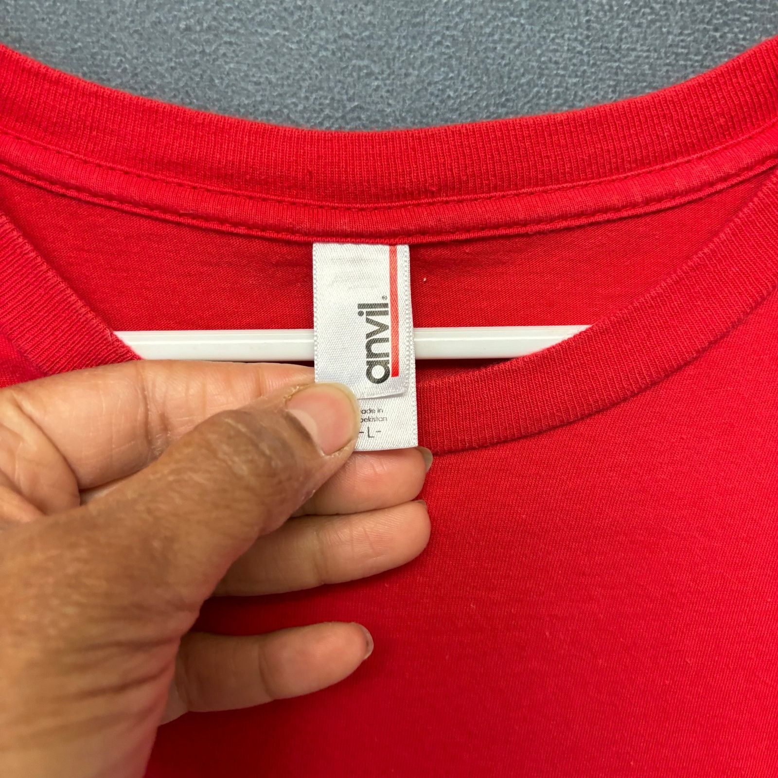 Anvil Anvil Everyday Red Shirt Blank Mens Large Comfy Skater Plain Size US L / EU 52-54 / 3 - 3 Thumbnail