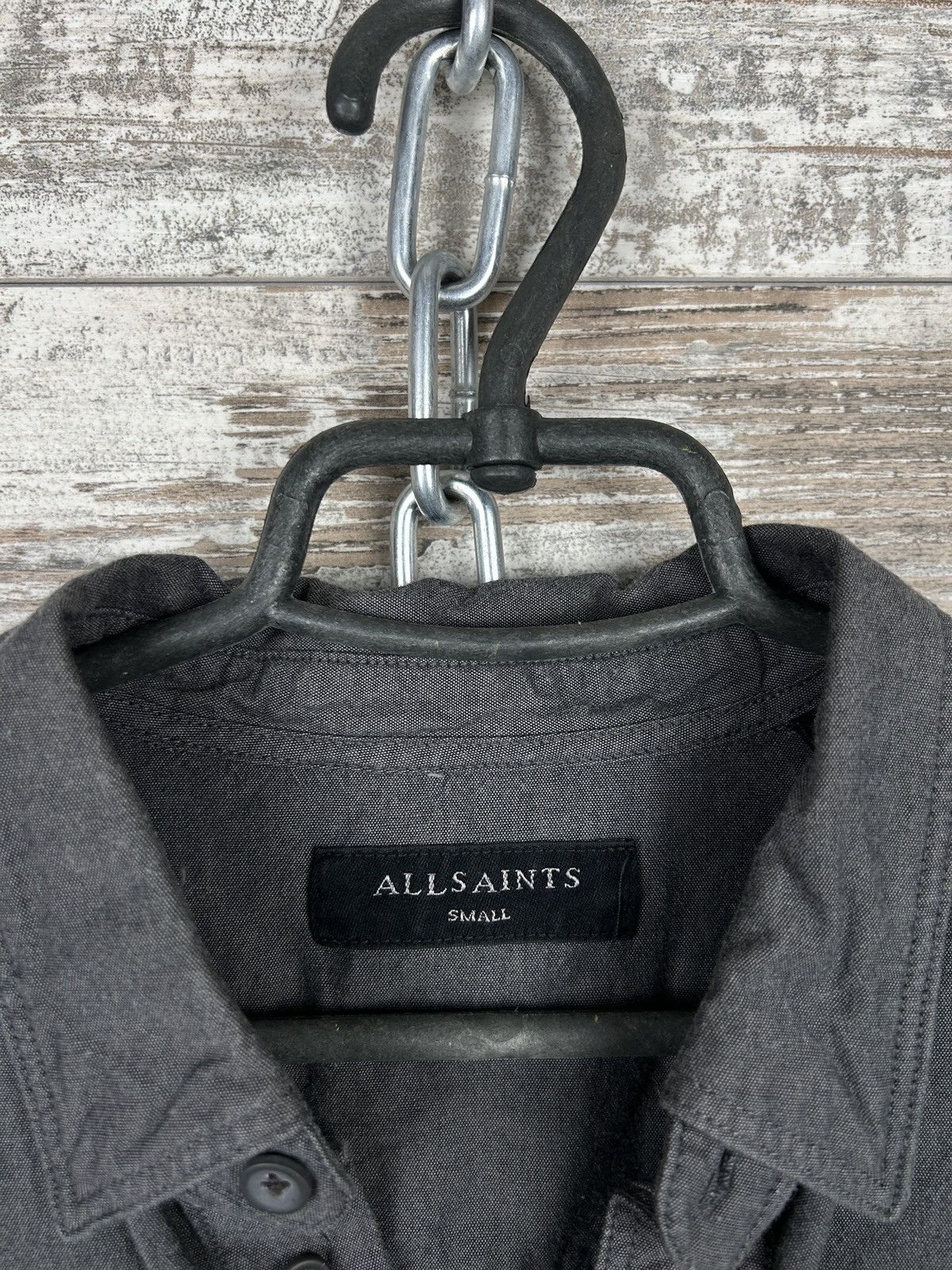 Allsaints Mens Vintage AllSaints Shirts button up luxury grey Japanese Size US S / EU 44-46 / 1 - 7 Thumbnail