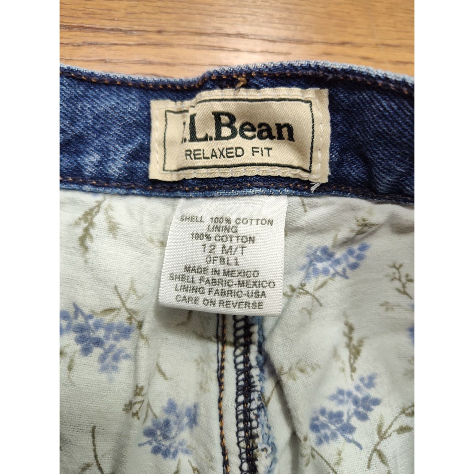 Vintage VINTAGE L.L.Bean Jeans Women 30x31 Blue Floral Flannel Lined Denim Jeans 90s Womens Beige? Size 34" / US 12 / IT 48 - 4 Thumbnail