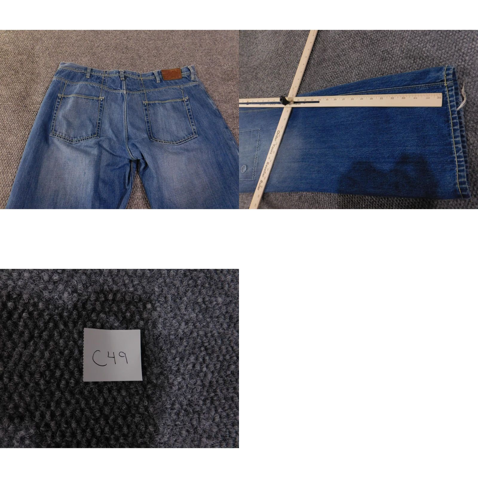 Sean John Sean John Jeans Mens 42 Blue Baggy Loose Fit Wide Leg Denim 5-Pocket Utility Patch Hip Hop Mens Regular Straight Denim Blue 42 Inseam 31 Size US 42 / EU 58 - 9 Thumbnail