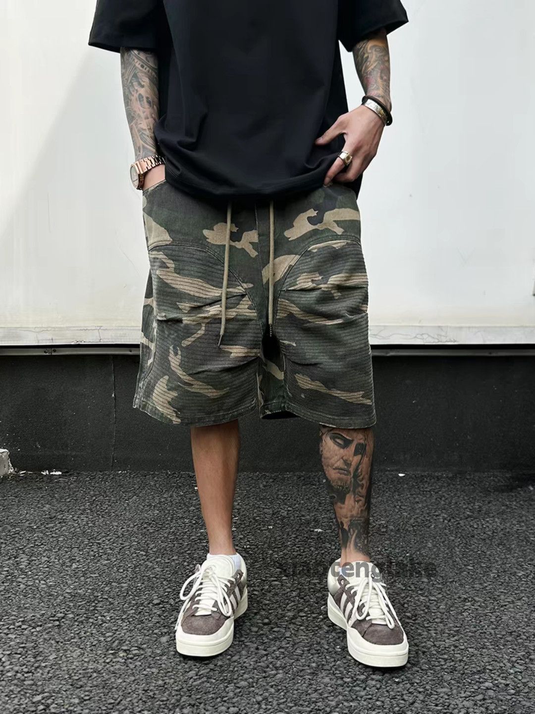 Vintage zx junyawatanabe Prada style loose baggy camo shorts Size US 28 / EU 44 - 1 Thumbnail