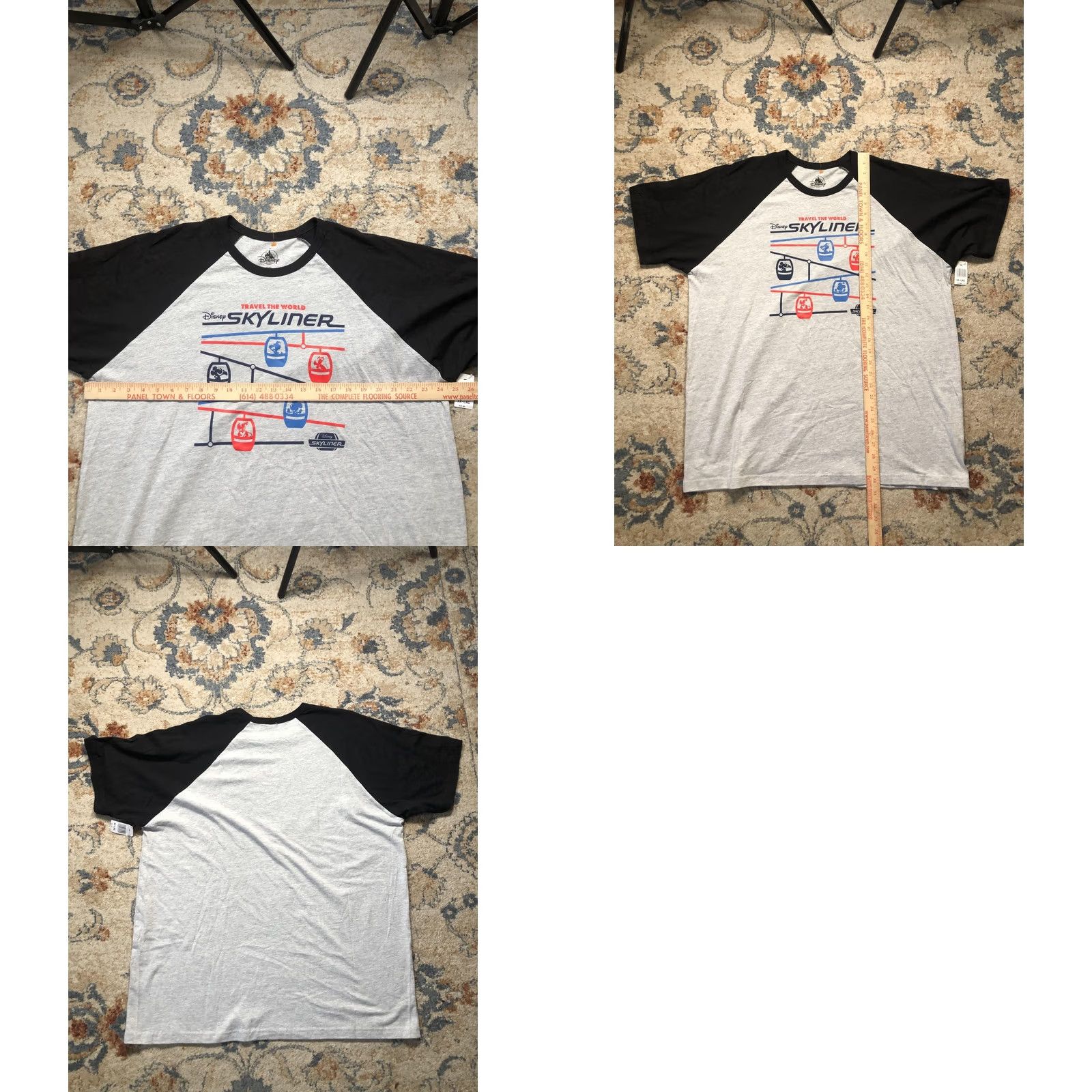 Disney Disney Skyliner Shirt Mens 2XL Gray Black Raglan Travel World Mickey Graphic T-Shirt Short Sleeve Crew Neck Size US XXL / EU 58 / 5 - 8 Thumbnail