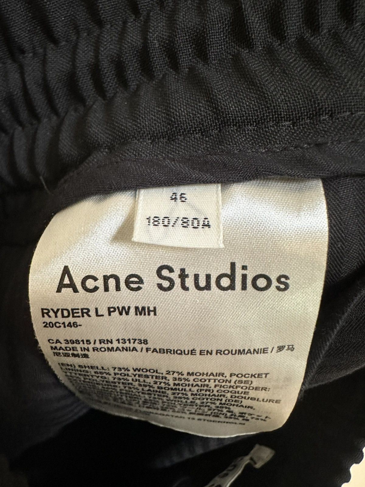 Acne Studios Acne Studios Ryder L PW MH Pants Black Size US 30 / EU 46 - 6 Thumbnail