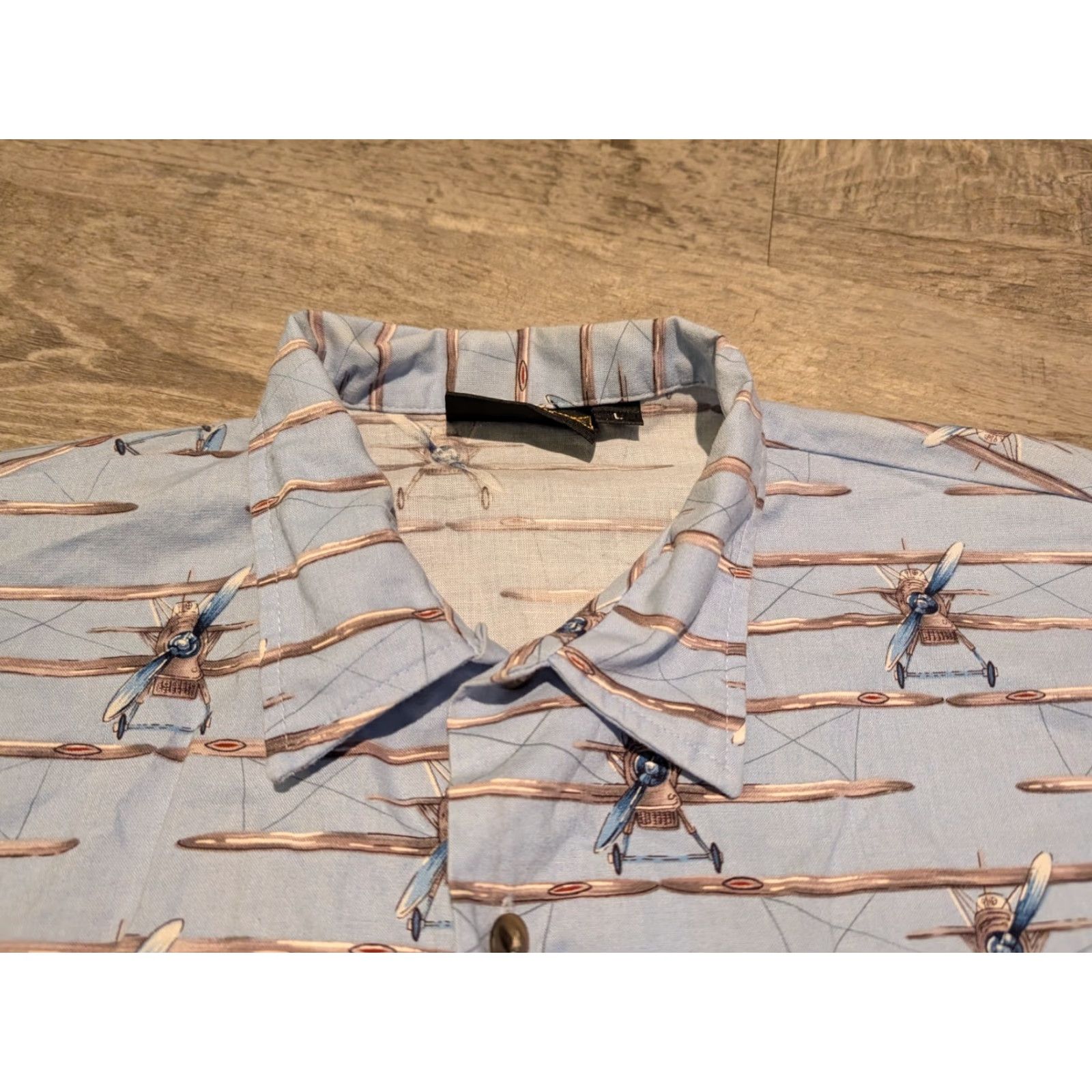 Vintage Vintage Monzini Collection SS Button Up Shirt Mens Airplanes AOP Sz L USA Made Size US L / EU 52-54 / 3 - 5 Thumbnail