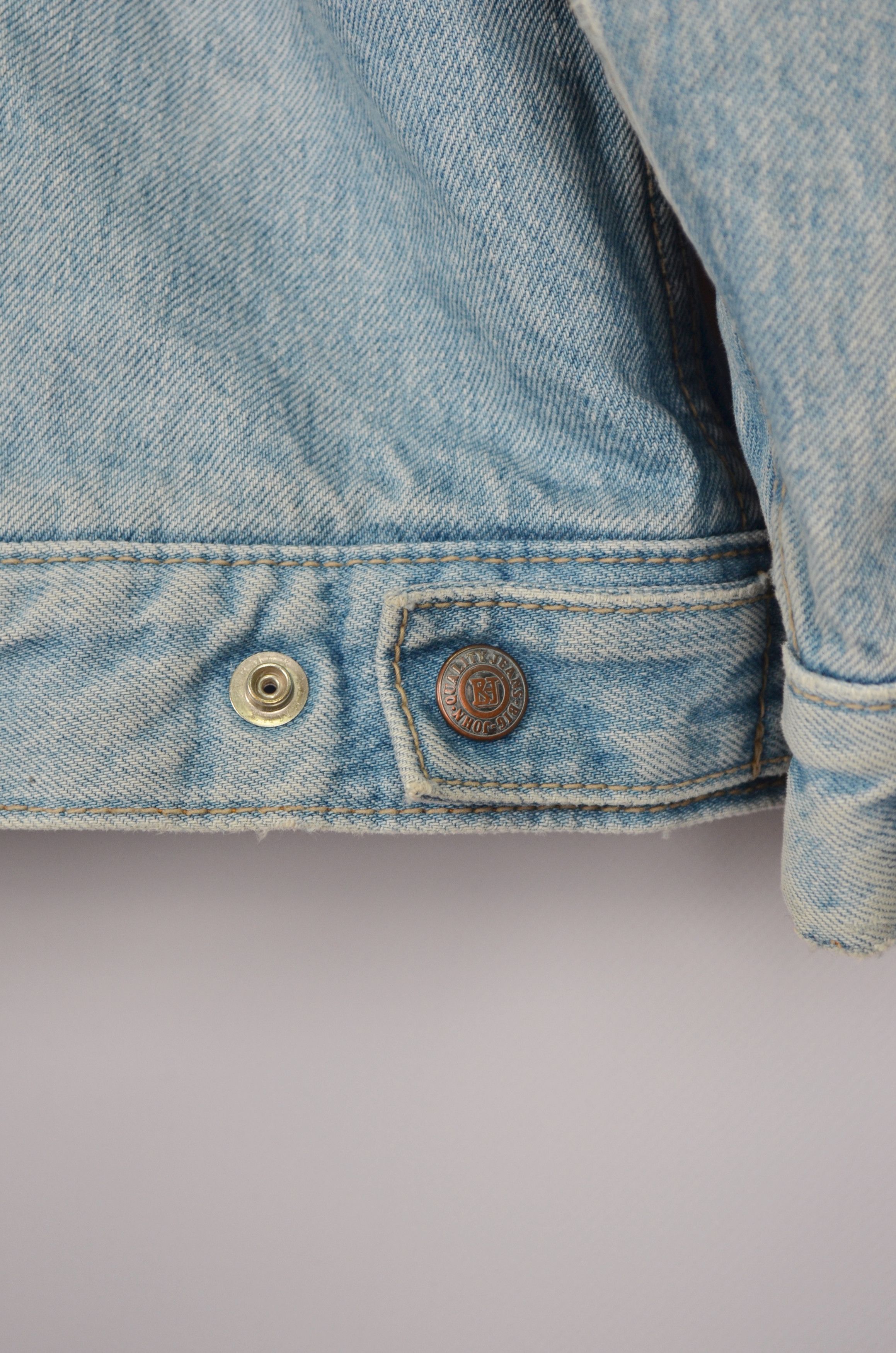 Big John × Vintage Vintage 90s Big-John Denim Trucker Sherpa Blue Jacket RARE Size US L / EU 52-54 / 3 - 20 Thumbnail