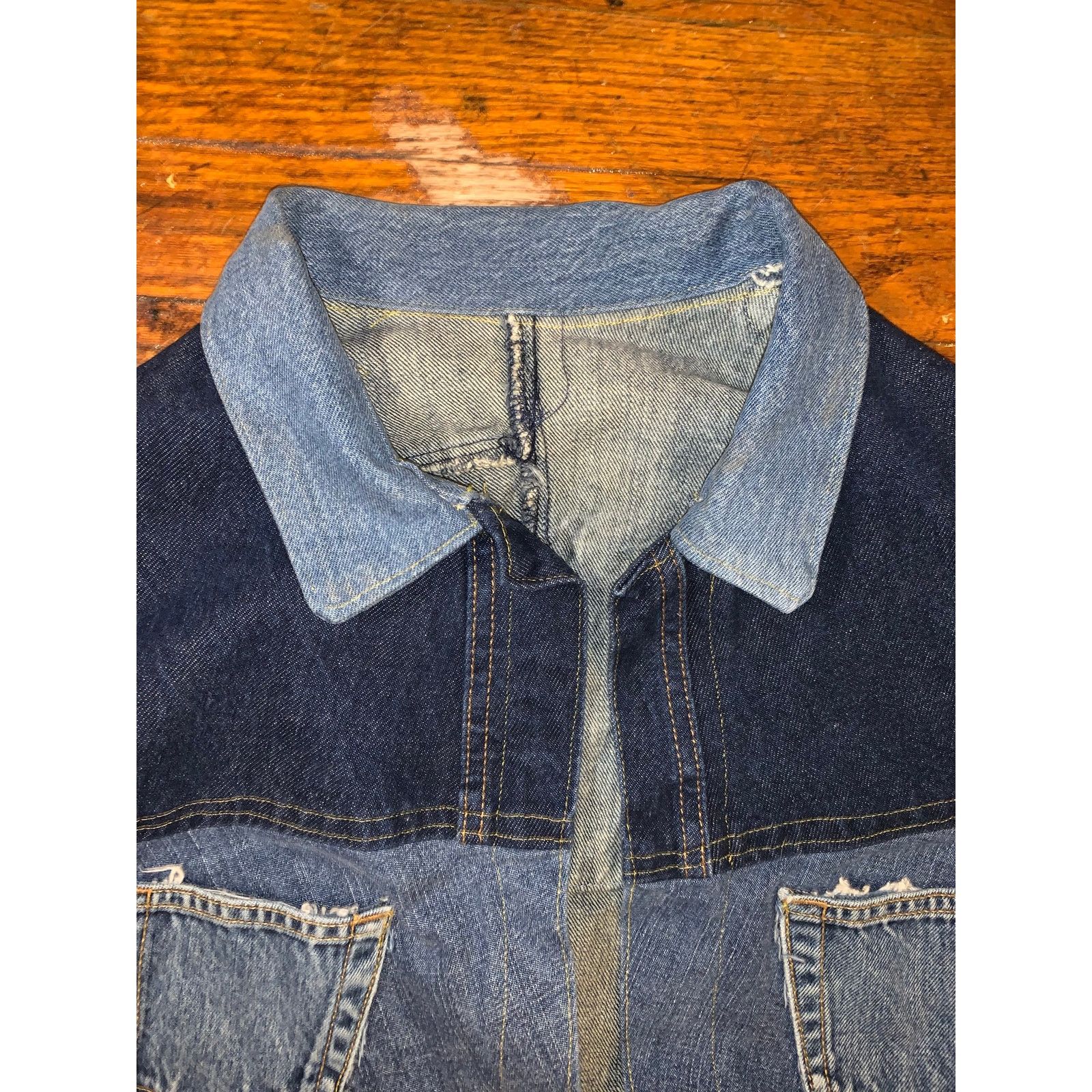 Brooklyn Xpress Reworked Patchwork Denim Jacket Y2K Upcycled Women’s Small Size S / US 4 / IT 40 - 4 Thumbnail