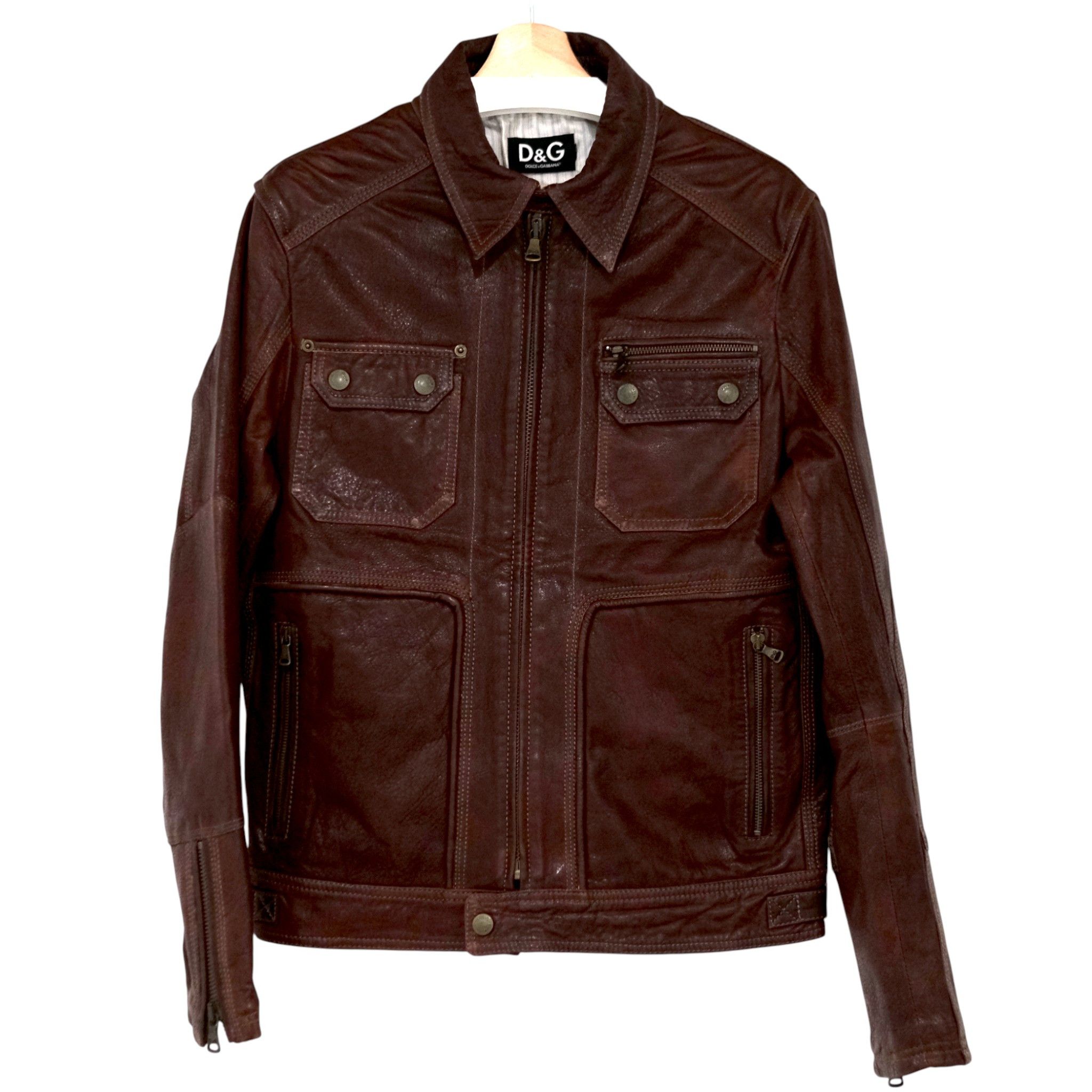 Dolce & Gabbana D&G Multipocket Western Inspired Leather Jacket Size US L / EU 52-54 / 3 - 1 Thumbnail