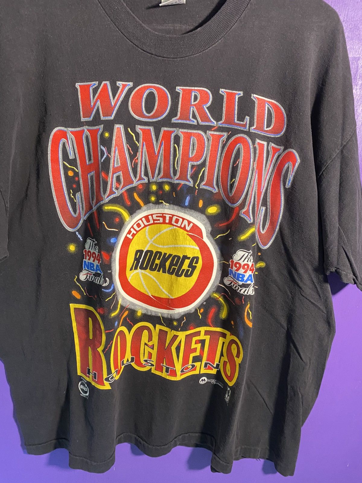NBA Vintage 1994 Houston rockets explosion champs t-shirt Size US XXL / EU 58 / 5 - 3 Thumbnail