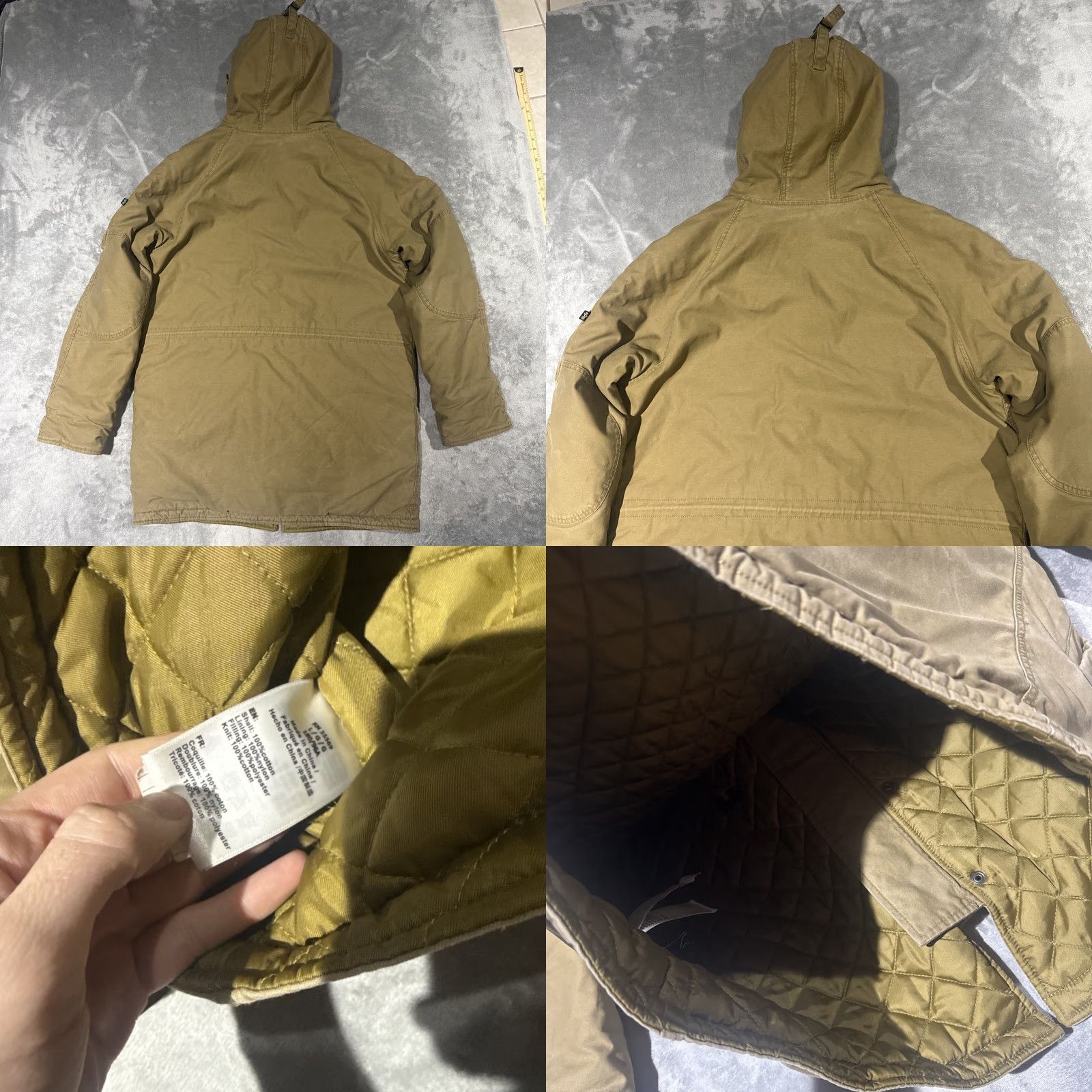 Alpha Industries VINTAGE Alpha Industries Jacket Mens Large Brown Parka Quilted Hood Coat Size US L / EU 52-54 / 3 - 8 Thumbnail