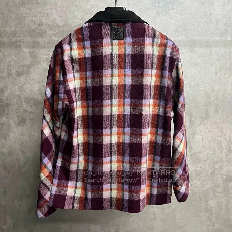Loewe loewe white and red plaid flannel stand collar pocket jacke Size US L / EU 52-54 / 3 - 2 Thumbnail