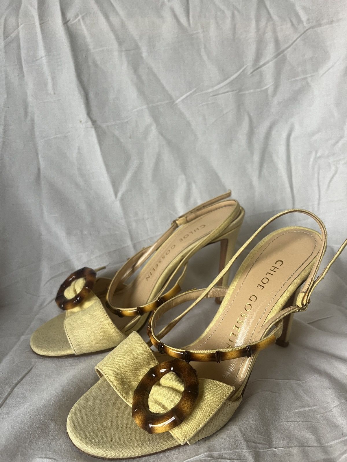 Vintage Chloe gosselin yellow bamboo heels Size US 5.5 / IT 35.5 - 5 Thumbnail