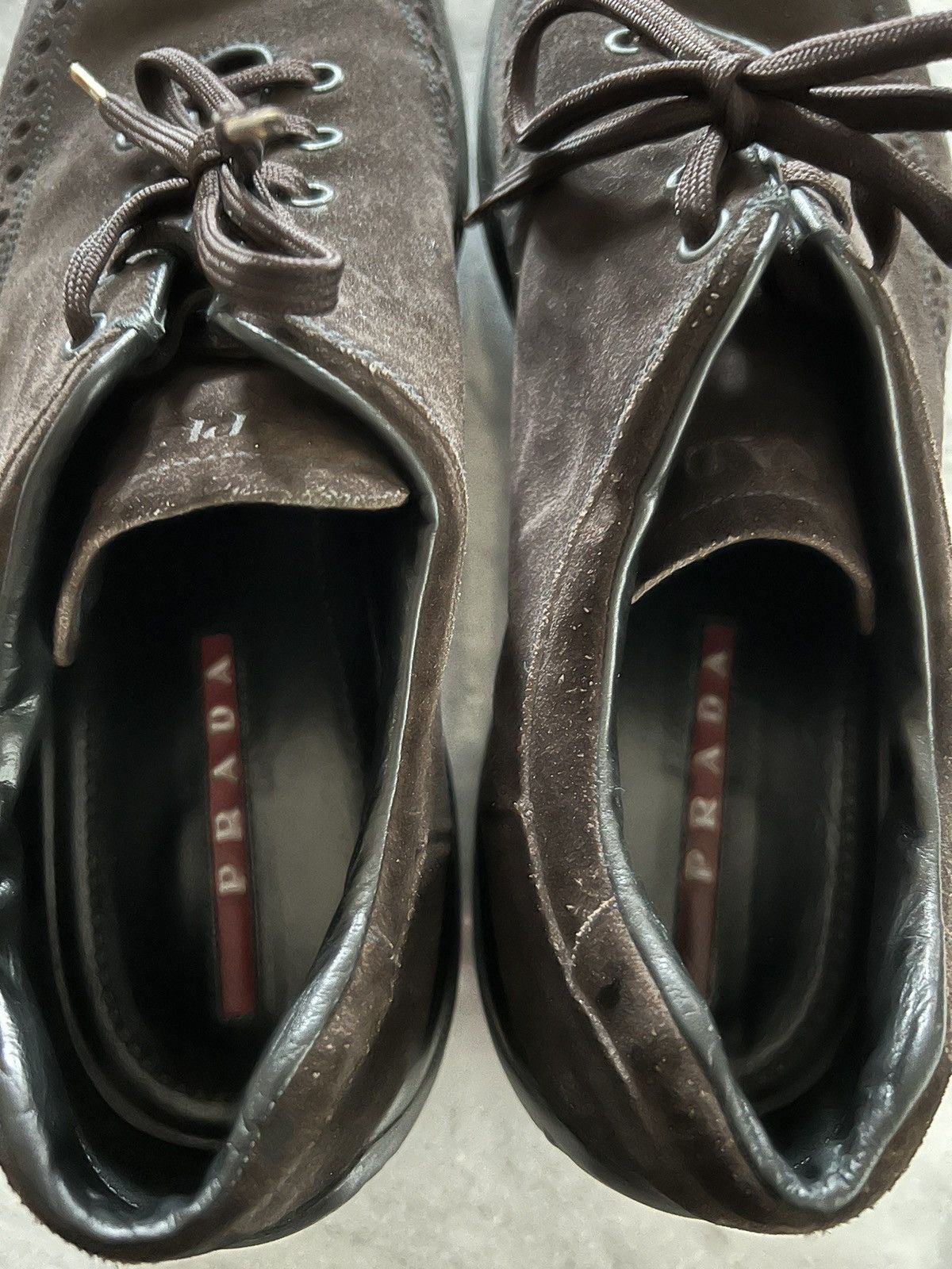 Prada Prada linea rossa brown suede shoes Size US 10.5 / EU 43-44 - 4 Thumbnail