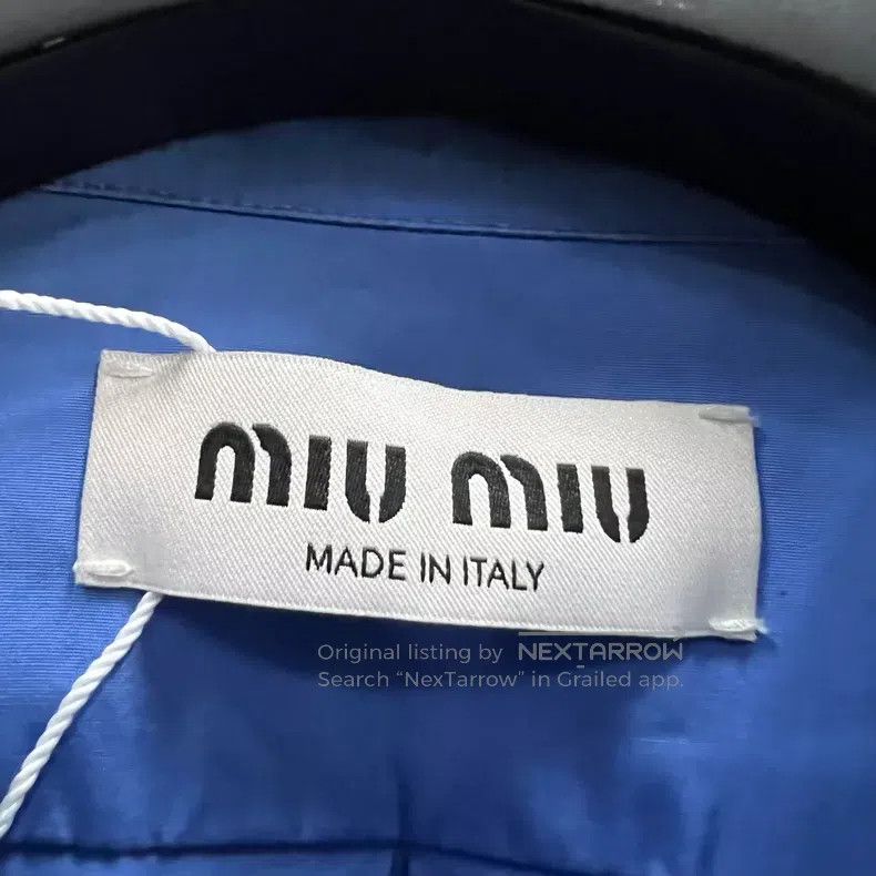 Miu Miu Miu Miu 38 Small blue logo printed shirt Size M / US 6-8 / IT 42-44 - 3 Thumbnail
