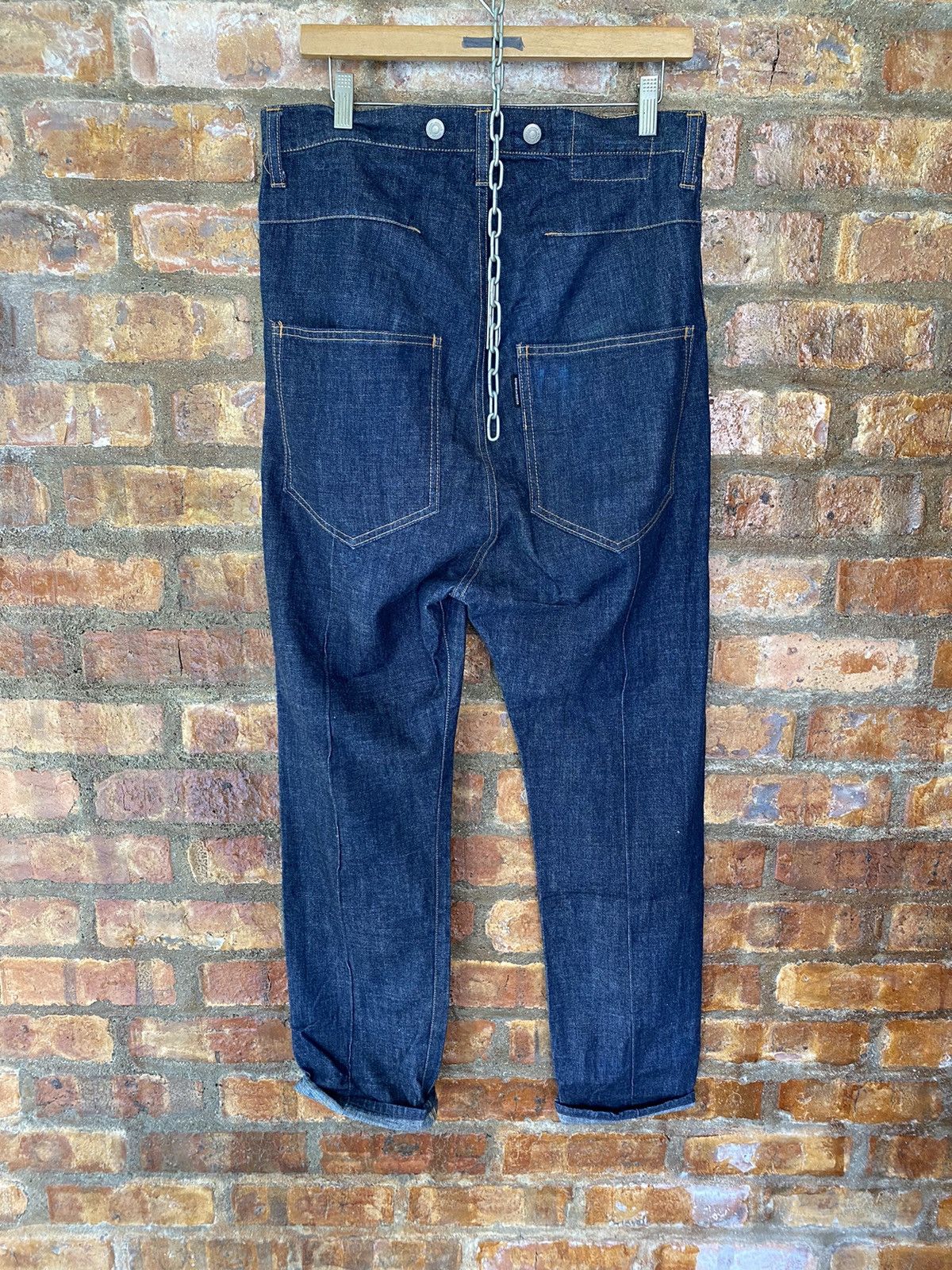 CABANE de ZUCCa × Issey Miyake × Japanese Brand Vtg Zucca by Issey Drop crotch Red selvedge ligth pants Size US 32 / EU 48 - 10 Thumbnail
