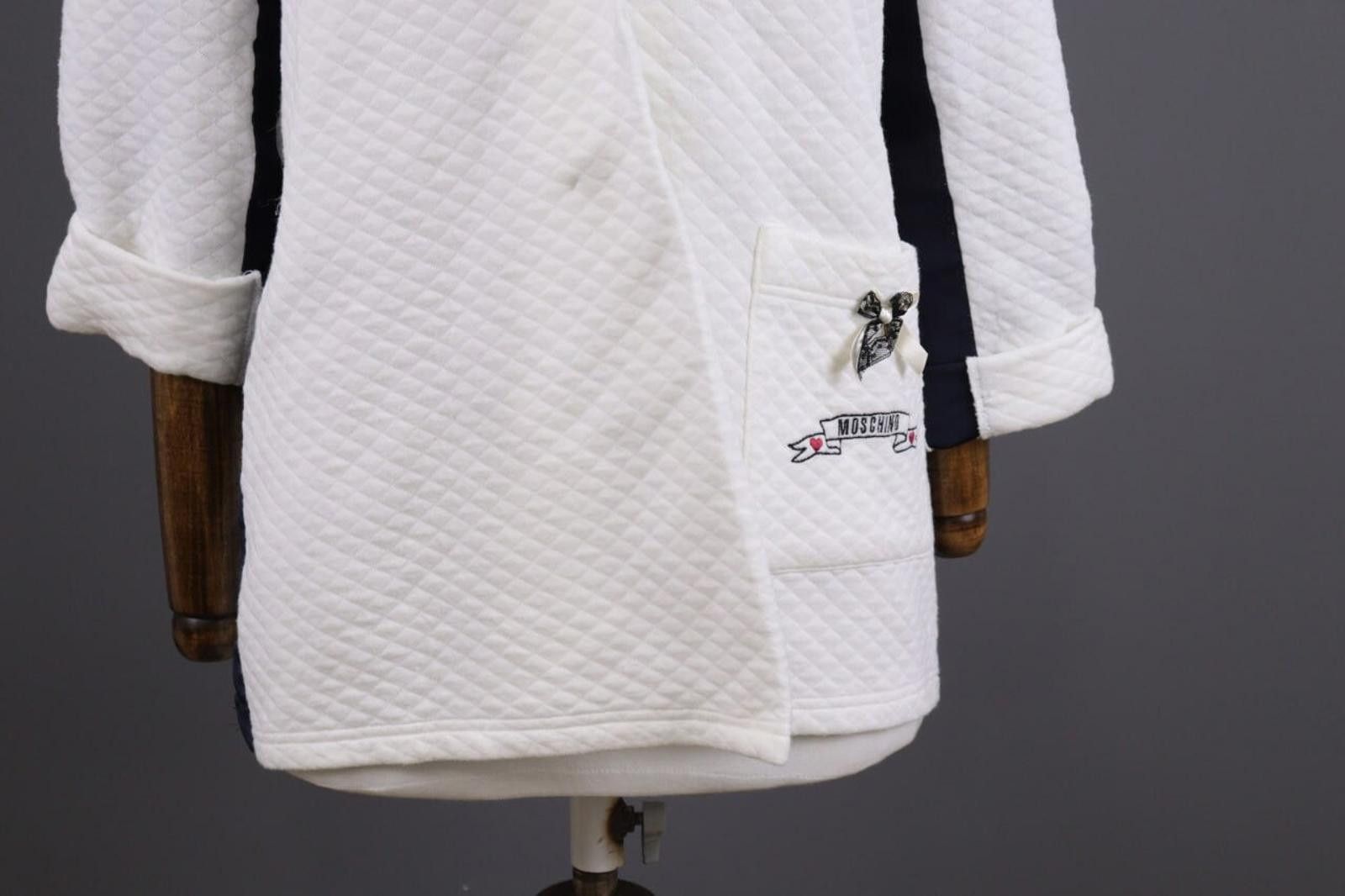 Moschino Moschino White V-Neck Wrap Long Barhrobe Rope Size L Size L / US 10 / IT 46 - 3 Thumbnail
