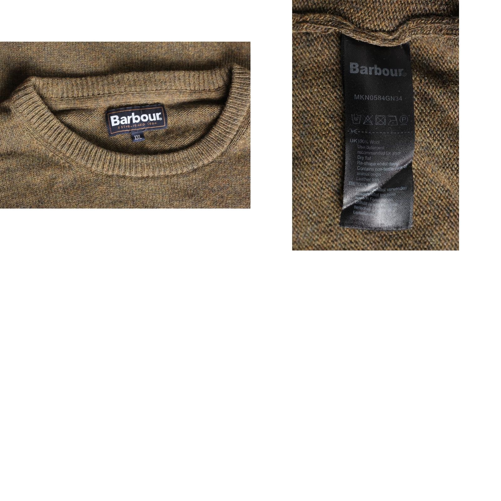 Barbour BARBOUR Essential Crew Knit Jumper Sweater Men Size XXL Wool Elbow VR3880 Size US XXL / EU 58 / 5 - 8 Thumbnail