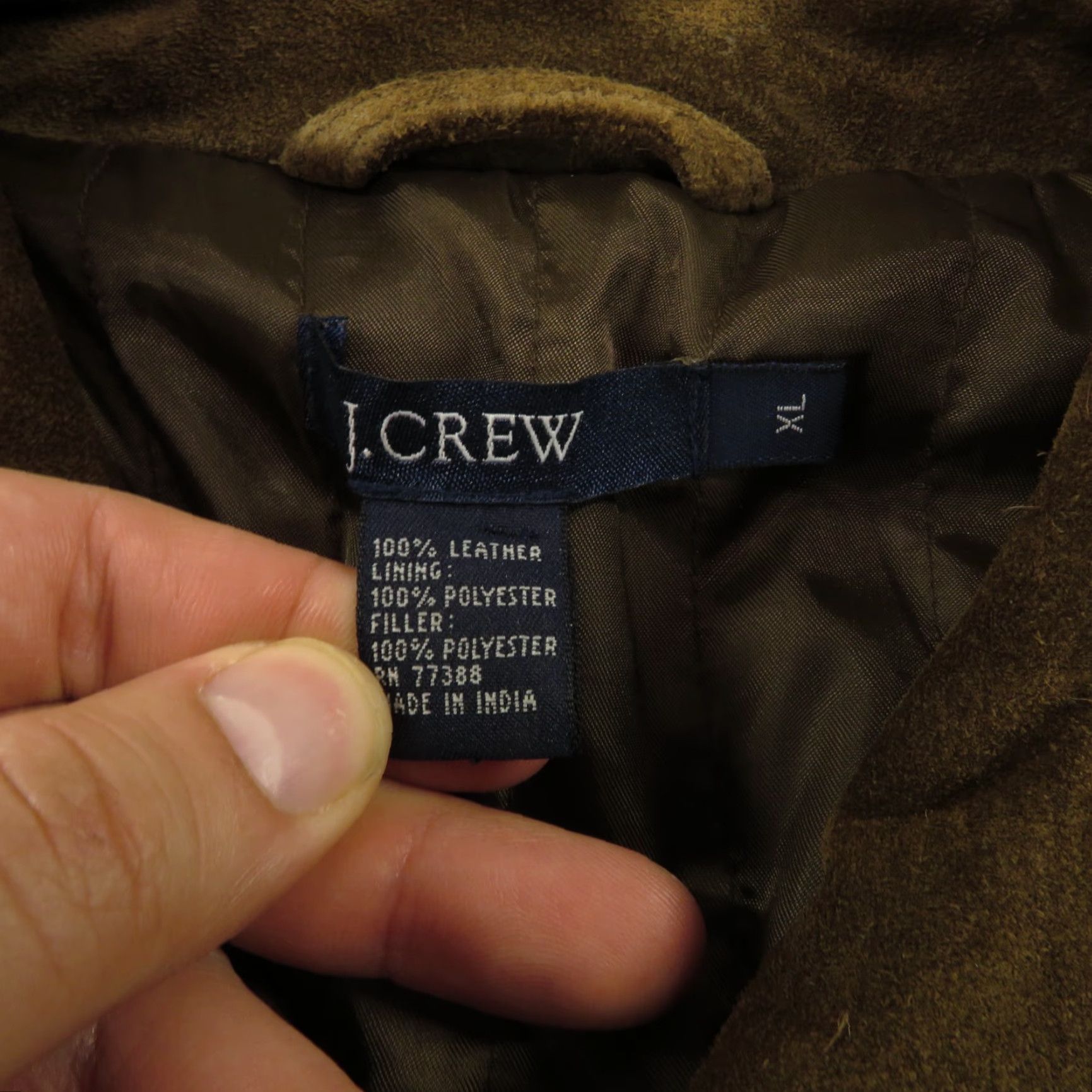 J.Crew VINTAGE J.CREW Leather Jacket XL Mens Chocolate Brown Suede Heavyweight Chore Coat Towne Jacket Size US XL / EU 56 / 4 - 6 Thumbnail