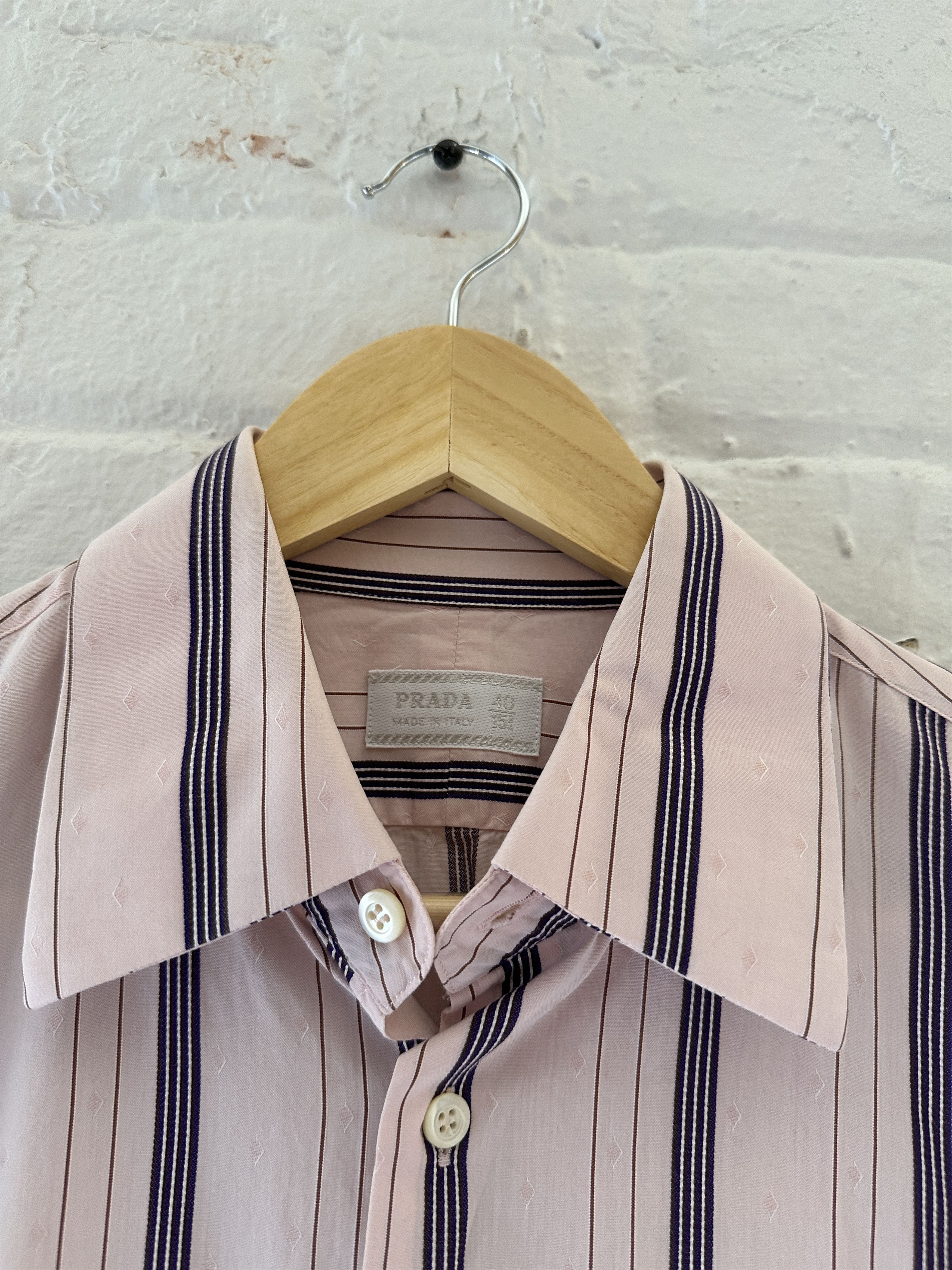Prada Vintage 2000s Prada Striped Button Up Shirt Size US S / EU 44-46 / 1 - 2 Thumbnail