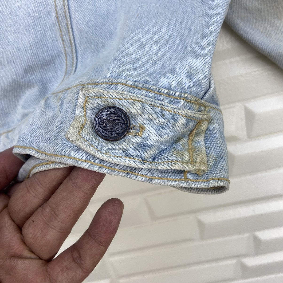Mickey Mouse × Vintage Vtg Made in USA 35th Anniversary USA Flag Denim Trucker Size US M / EU 48-50 / 2 - 17 Thumbnail